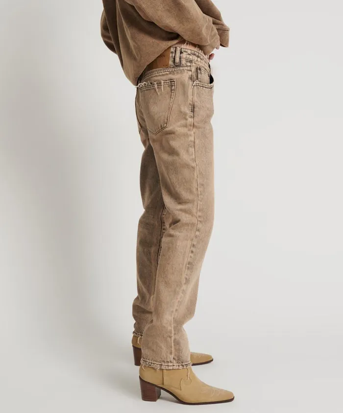 One Teaspoon Denim Jeans Women Rust Truckers Low Waist Straight Leg Jean
