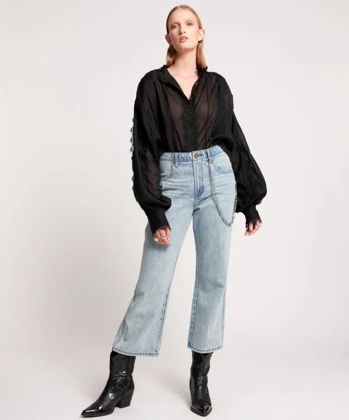 One Teaspoon Denim Jeans Women Salty Dog Chained Nomad Mid Waist Vintage Fit Jeans One Teaspoon Denim Jeans Women Salty Dog Chained Nomad Mid Waist Vintage Fit Jeans