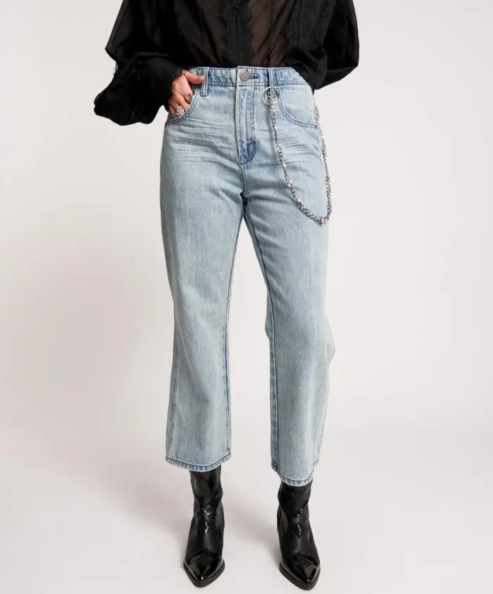 One Teaspoon Denim Jeans Women Salty Dog Chained Nomad Mid Waist Vintage Fit Jeans