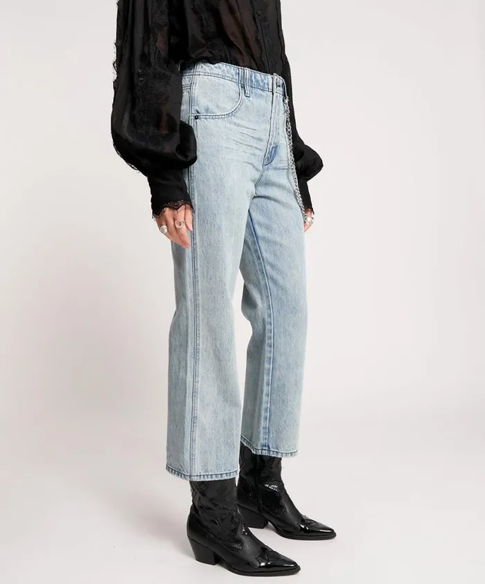 One Teaspoon Denim Jeans Women Salty Dog Chained Nomad Mid Waist Vintage Fit Jeans