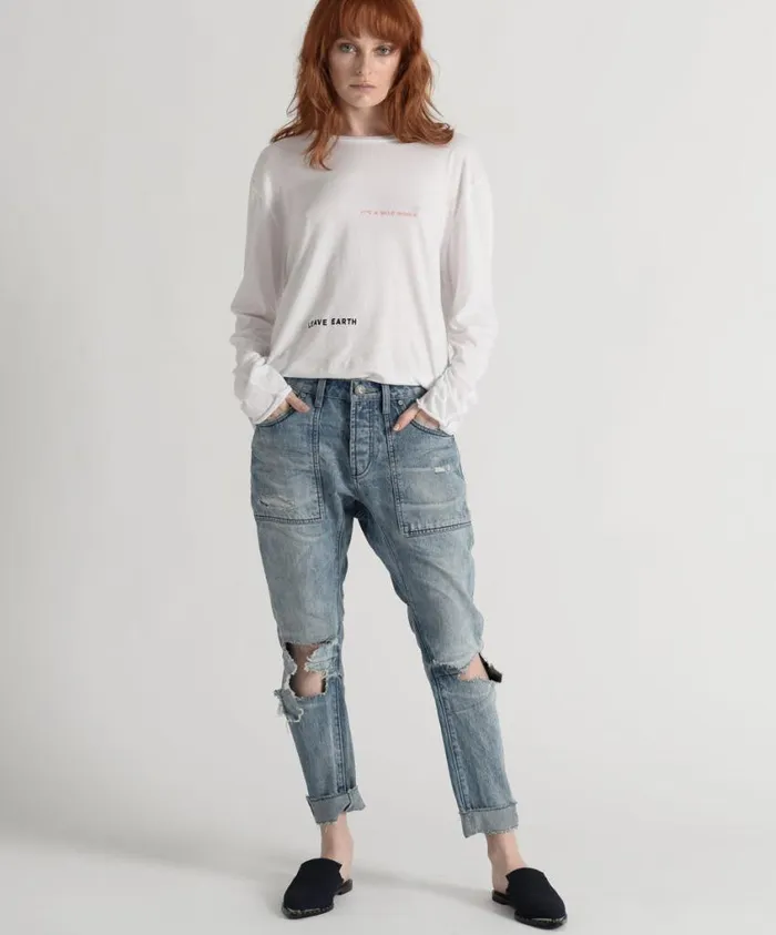 One Teaspoon Denim Jeans Women Salty Dog Saints Boyfriend Jean