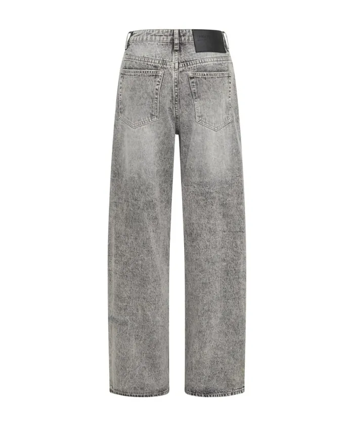 One Teaspoon Denim Jeans Women Smoke Jackson Mid Waist Wide Leg Jeans