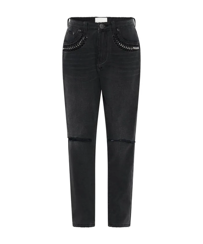 One Teaspoon Denim Jeans Women Storm Grey 1982S Mid Waist Balloon Jeans