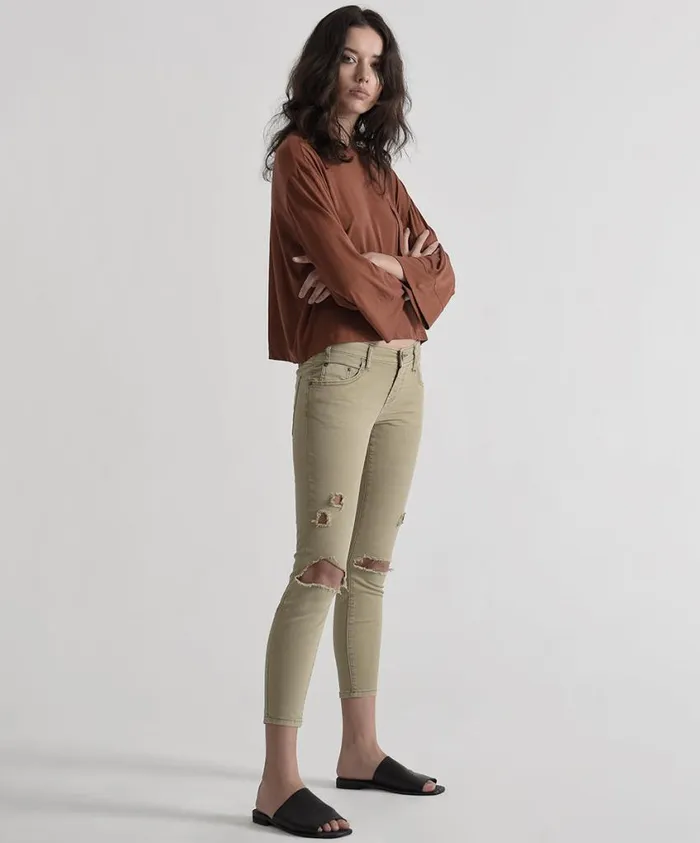 One Teaspoon Denim Jeans Women Tobacco Freebirds Ii Low Waist Skinny Jean