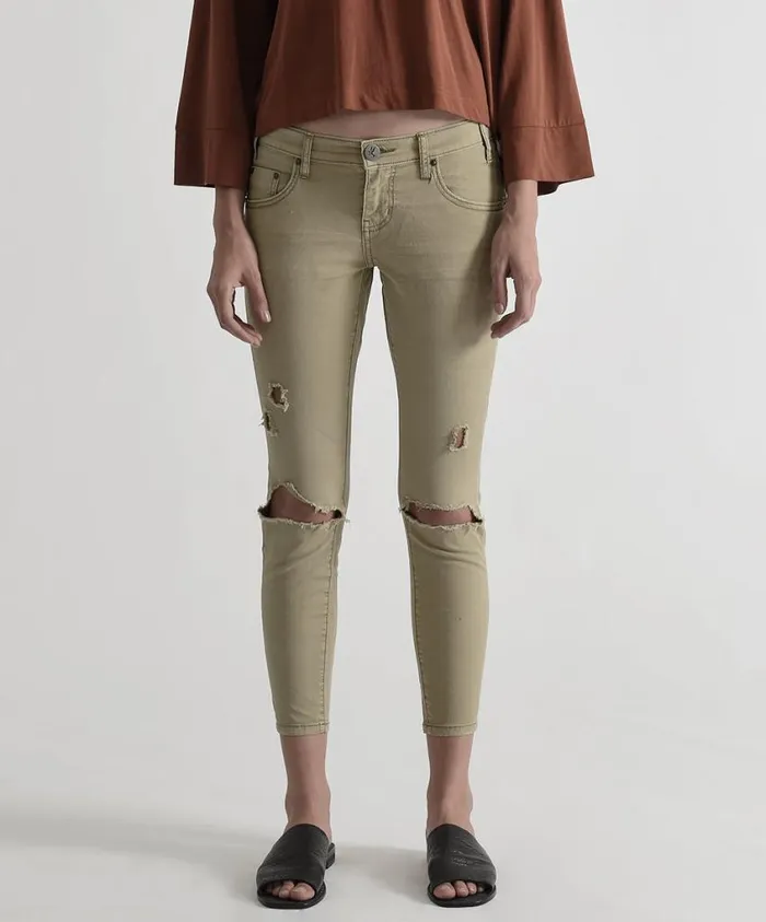 One Teaspoon Denim Jeans Women Tobacco Freebirds Ii Low Waist Skinny Jean