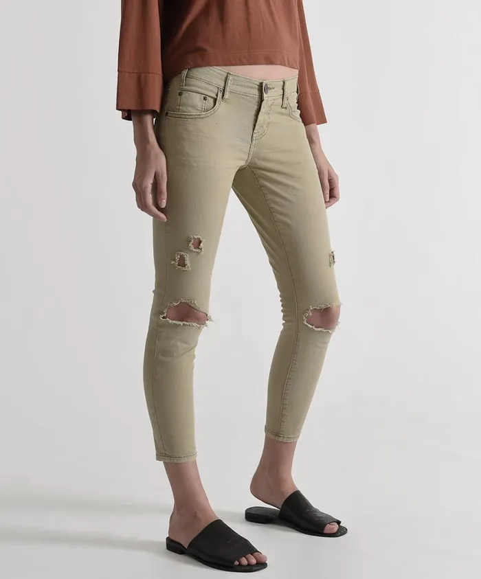 One Teaspoon Denim Jeans Women Tobacco Freebirds Ii Low Waist Skinny Jean