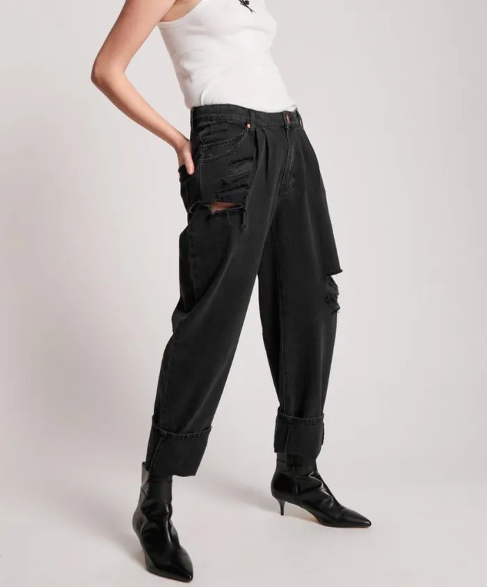 One Teaspoon Denim Jeans Women Worn Black Smiths Trouser Jean