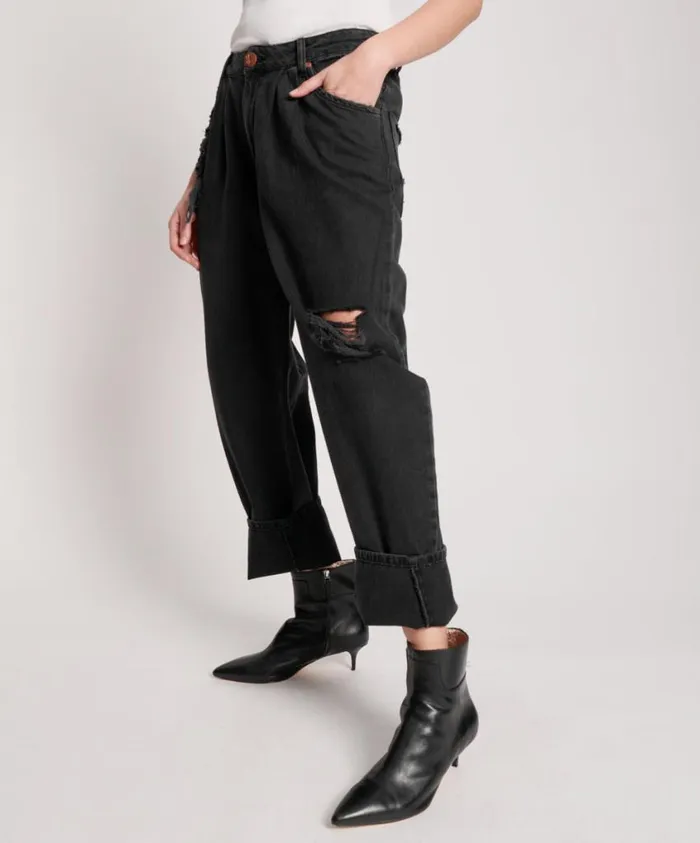 One Teaspoon Denim Jeans Women Worn Black Smiths Trouser Jean