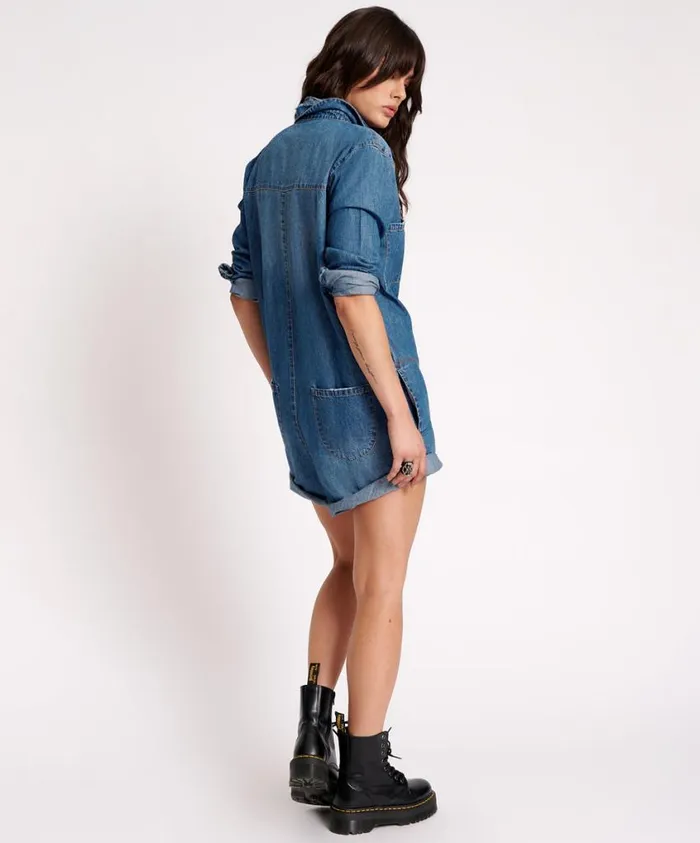One Teaspoon Denim Jumpsuits Women Bay Blue Prophecy Jumpsuit
