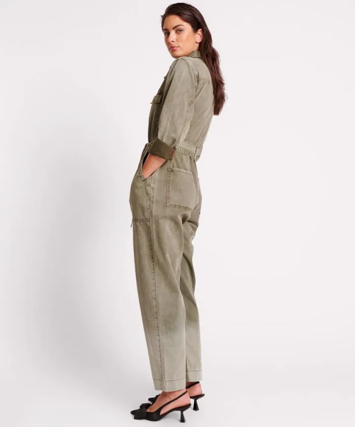 One Teaspoon Denim Jumpsuits Women Claudia Old Khaki Overalls USA
