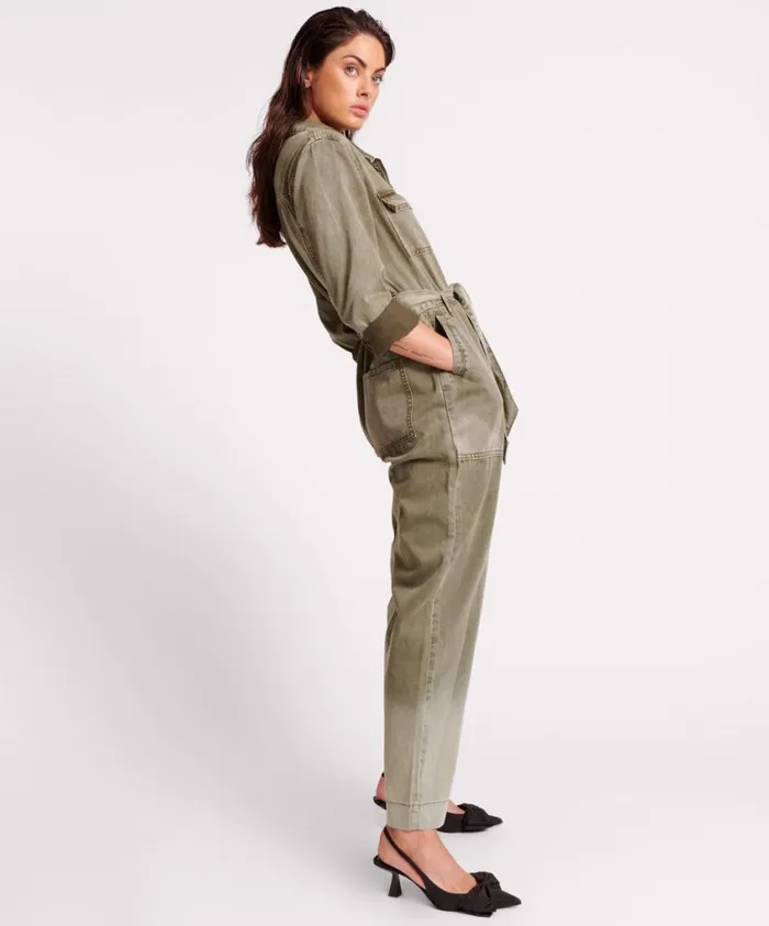 One Teaspoon Denim Jumpsuits Women Claudia Old Khaki Overalls USA
