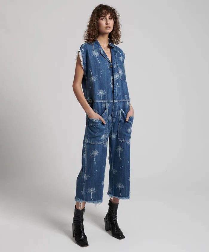 One Teaspoon Denim Jumpsuits Women Malibu Camp Overalls OneTeaspoon