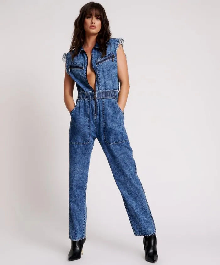 One Teaspoon Denim Jumpsuits Women Olivia Sleeveless Overall