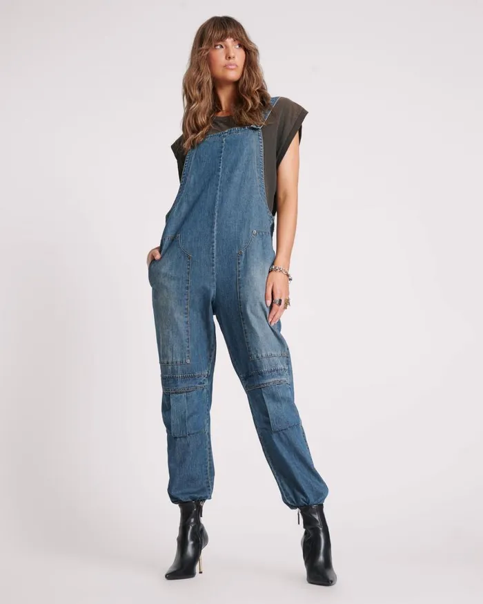 One Teaspoon Denim Jumpsuits Women Used Blue Heroes Jumpsuit