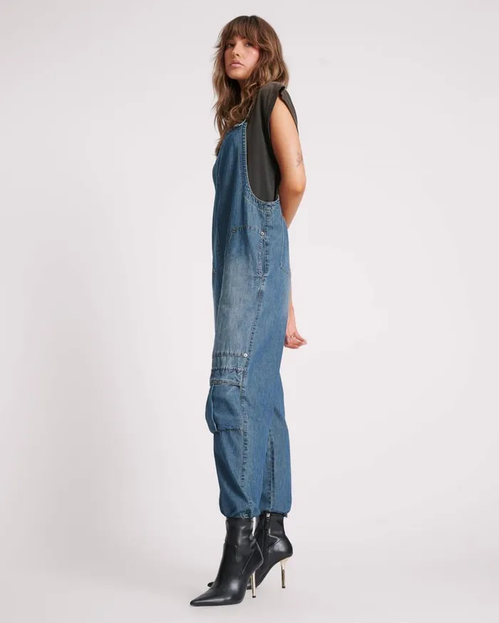 One Teaspoon Denim Jumpsuits Women Used Blue Heroes Jumpsuit