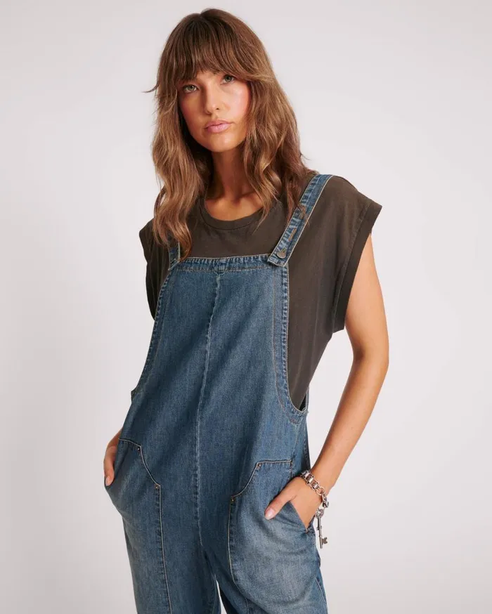 One Teaspoon Denim Jumpsuits Women Used Blue Heroes Jumpsuit
