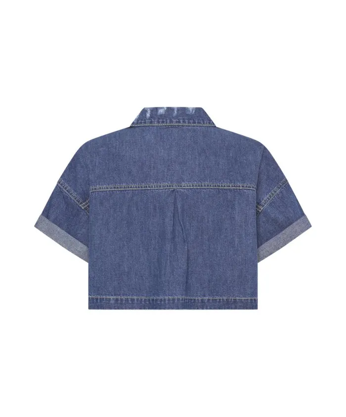 One Teaspoon Denim Shirts Women True Blue Cropped Western Shirt
