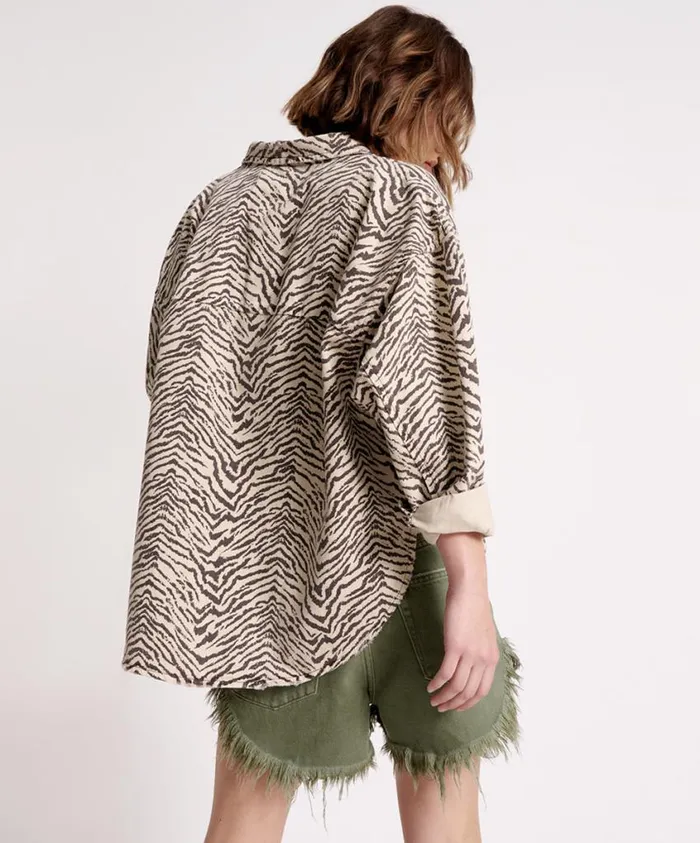 One Teaspoon Denim Shirts Women Zebra Daria Shirt