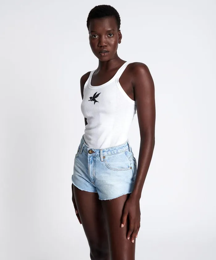 One Teaspoon Denim Shorts Women Best Blue The One High Waist Short