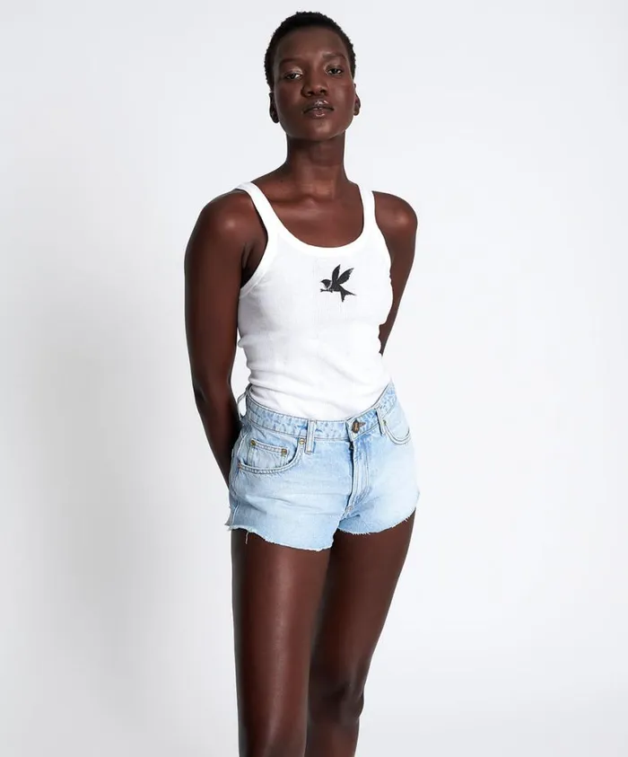 One Teaspoon Denim Shorts Women Best Blue The One High Waist Short
