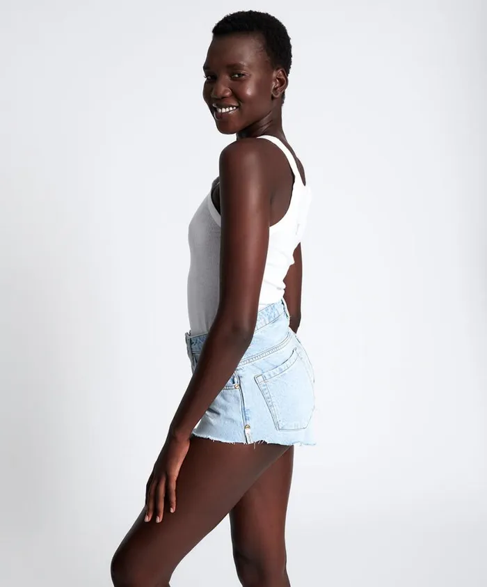 One Teaspoon Denim Shorts Women Best Blue The One High Waist Short