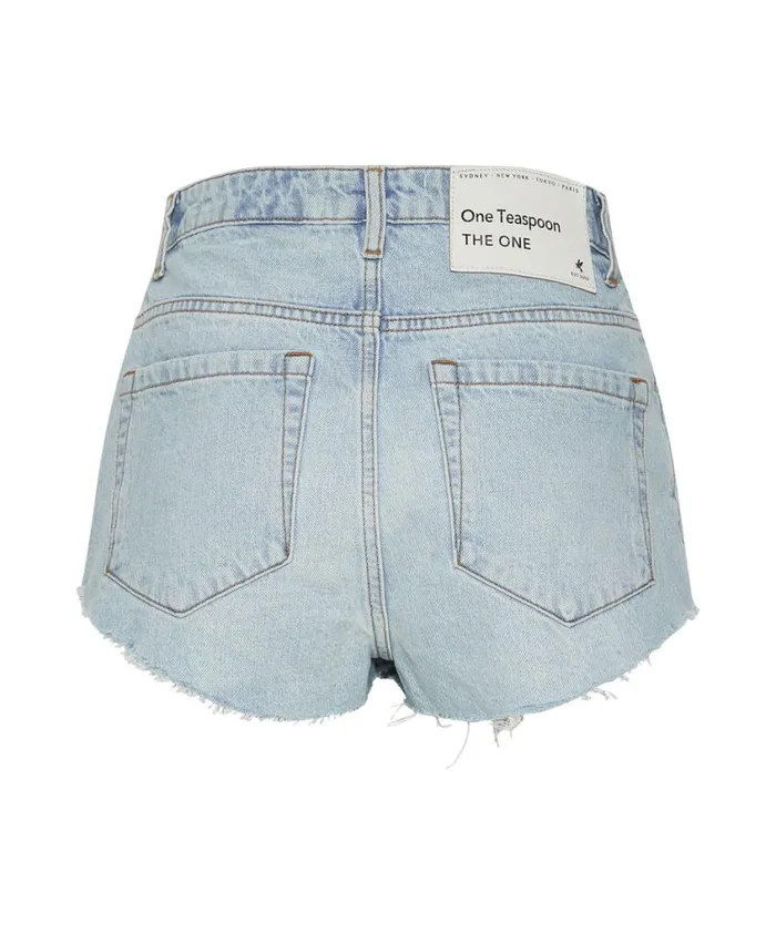 One Teaspoon Denim Shorts Women Best Blue The One High Waist Short