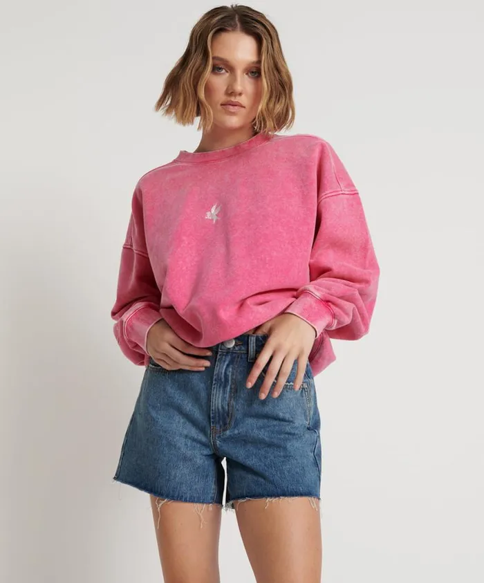 One Teaspoon Denim Shorts Women Blue Love Legends High Waist Mom Fit Short