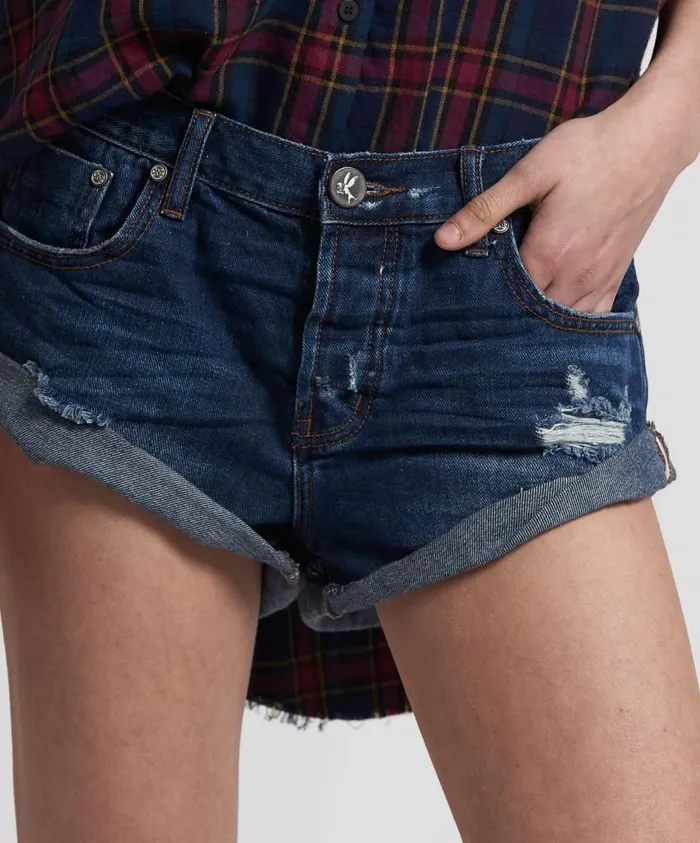 One Teaspoon Denim Shorts Women Blue Moon Bandits Denim Short