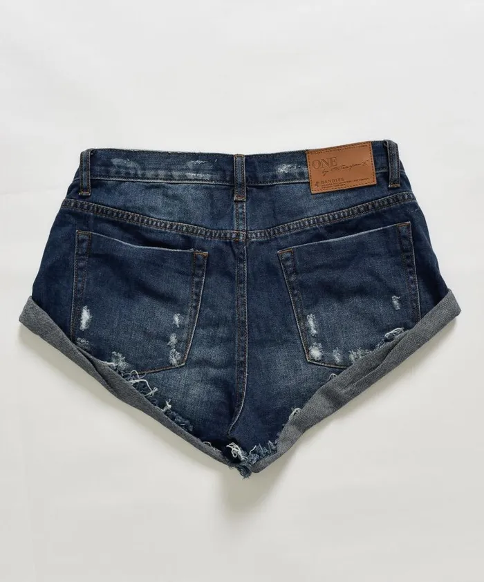One Teaspoon Denim Shorts Women Blue Moon Bandits Denim Short