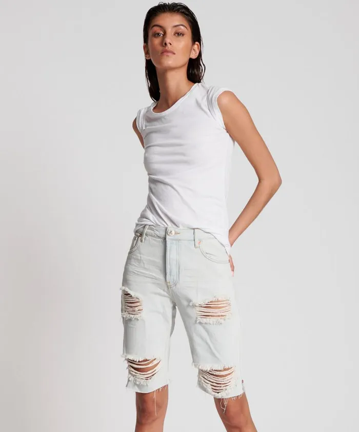 One Teaspoon Denim Shorts Women Brando Longline Truckers Relaxed Short