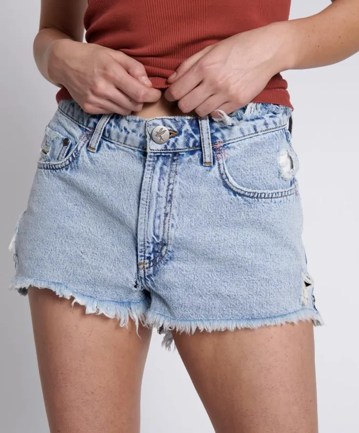 One Teaspoon Denim Shorts Women Circus Blue Bonita High Waist Denim Short