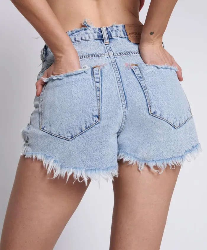 One Teaspoon Denim Shorts Women Circus Blue Bonita High Waist Denim Short