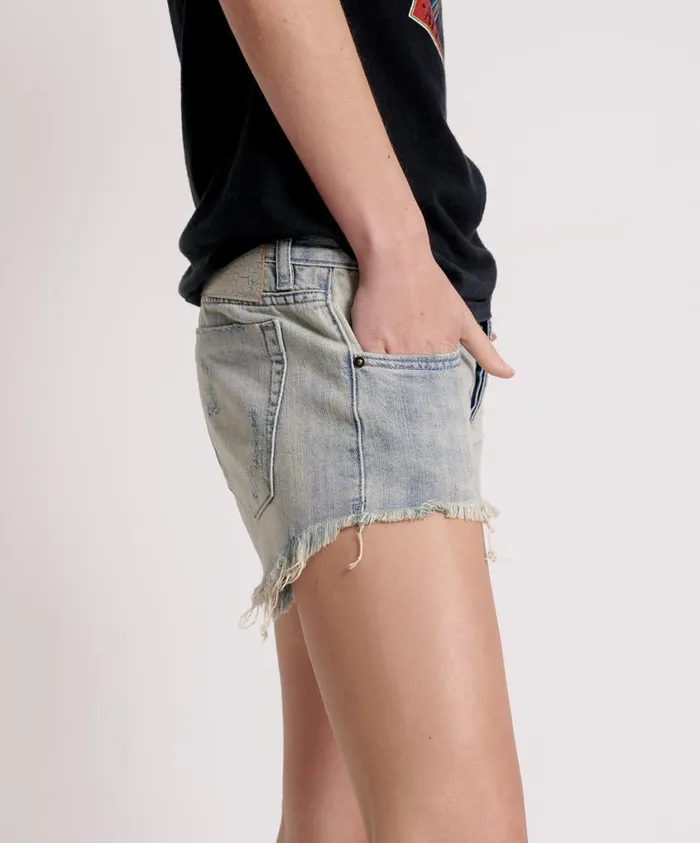 One Teaspoon Denim Shorts Women Diamonde Bonita Low Waist Denim Short