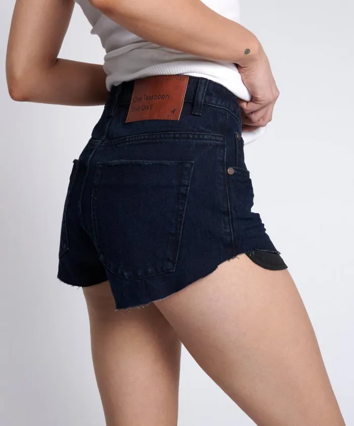 One Teaspoon Denim Shorts Women Fox Black The One Short