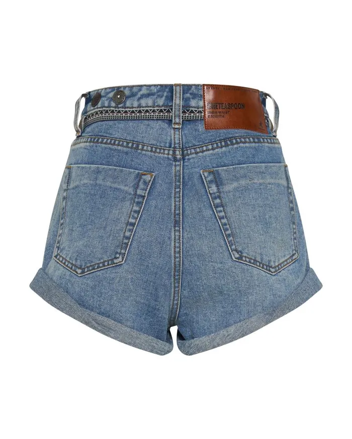 One Teaspoon Denim Shorts Women Hollywood Bandits High Waist Denim Short