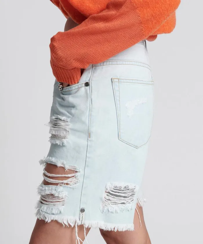 One Teaspoon Denim Shorts Women Le Surf Jackson Mid Waist Wide Leg Shorts
