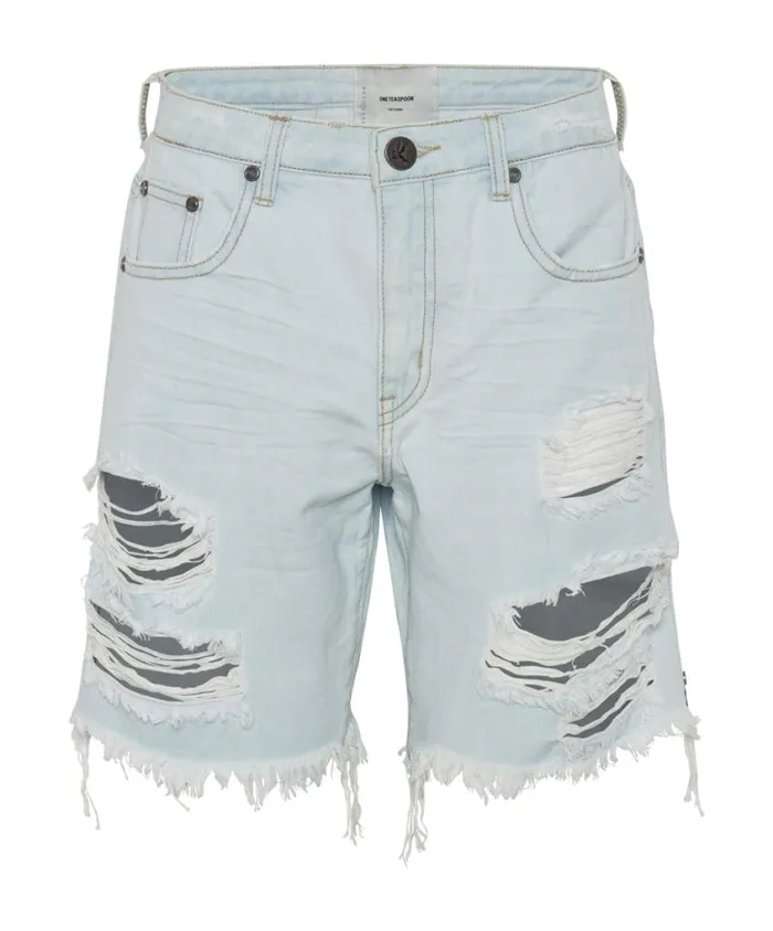 One Teaspoon Denim Shorts Women Le Surf Jackson Mid Waist Wide Leg Shorts