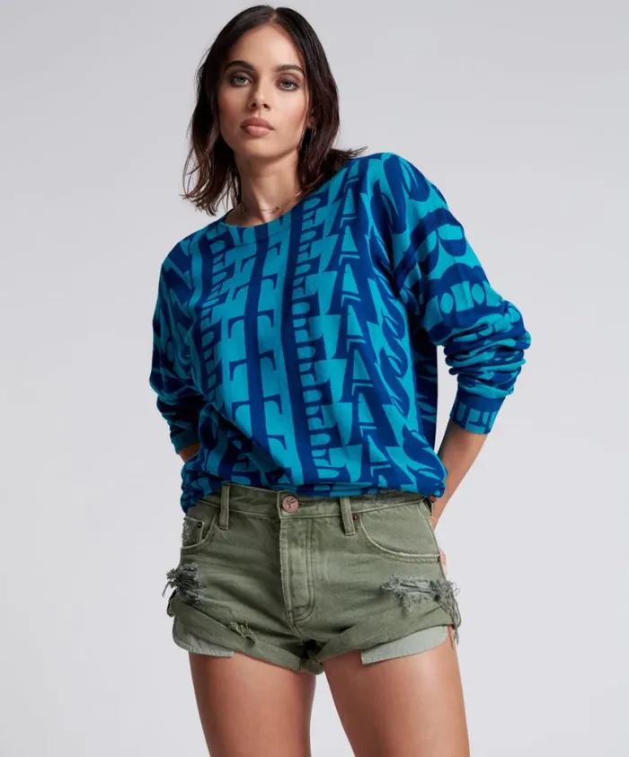 One Teaspoon Denim Shorts Women Military Khaki Bandit Low Waist Short