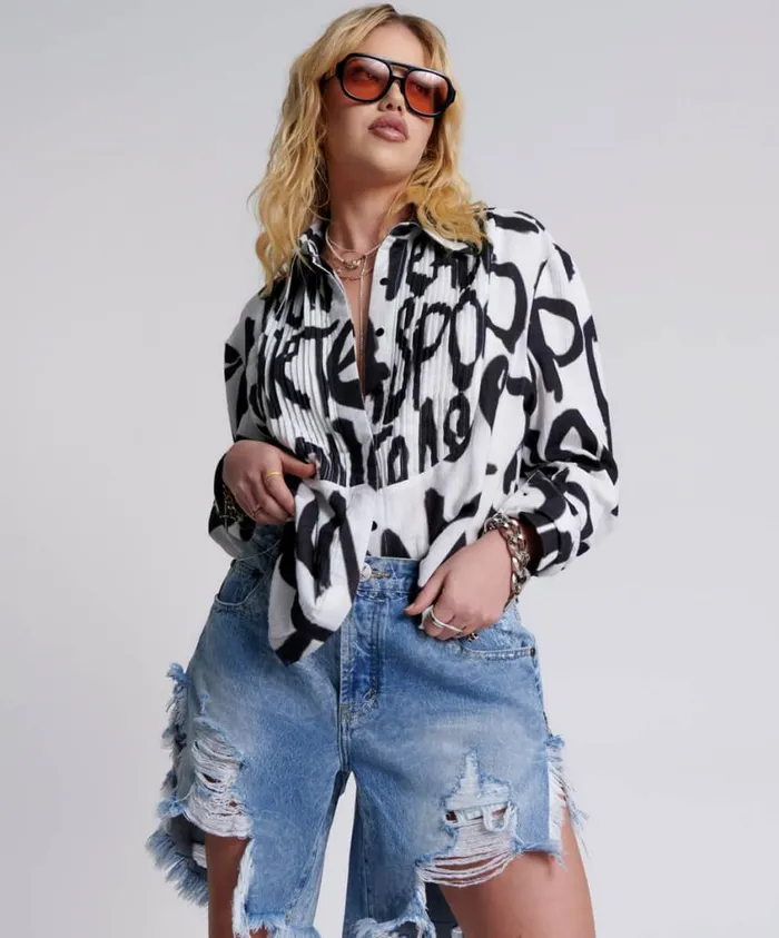 One Teaspoon Denim Shorts Women Misty Cymatic Frankies Long Length Denim Short One Teaspoon Denim Shorts Women Misty Cymatic Frankies Long Length Denim Short