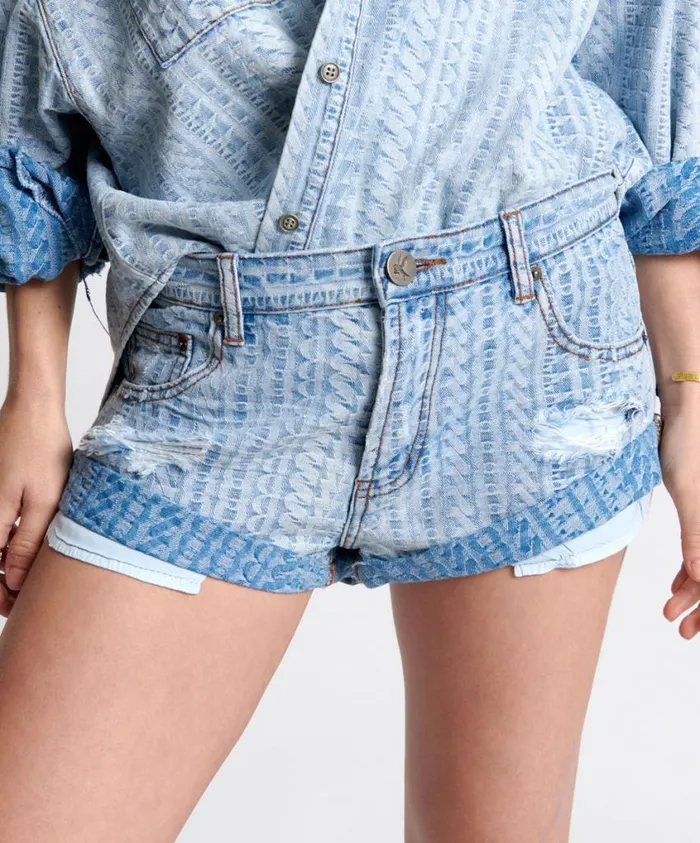 One Teaspoon Denim Shorts Women On Repeat Bandit Low Waist Denim Short