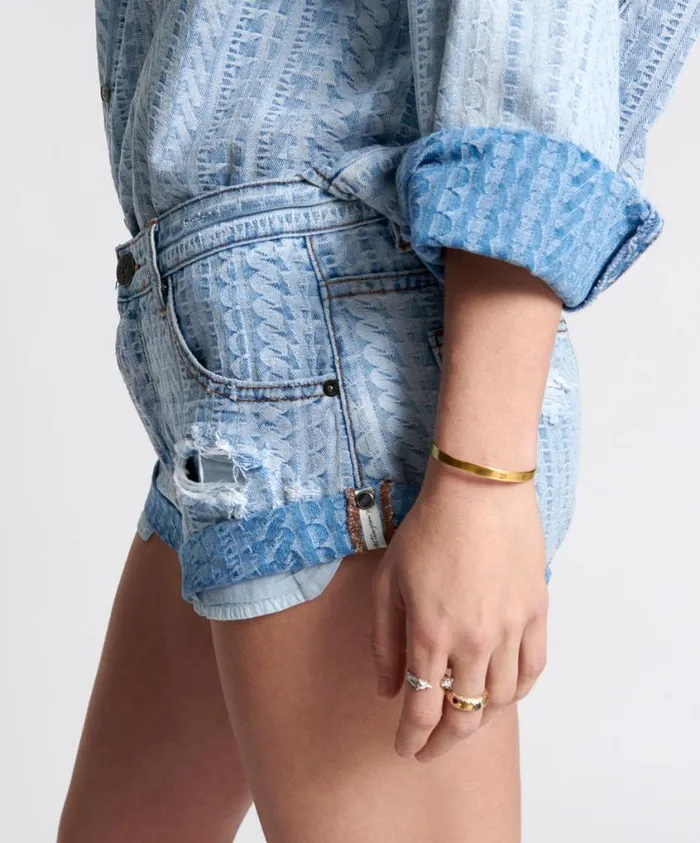 One Teaspoon Denim Shorts Women On Repeat Bandit Low Waist Denim Short