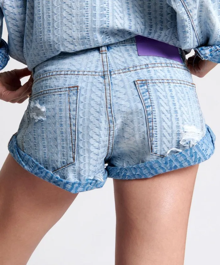 One Teaspoon Denim Shorts Women On Repeat Bandit Low Waist Denim Short