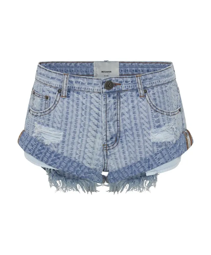 One Teaspoon Denim Shorts Women On Repeat Bandit Low Waist Denim Short