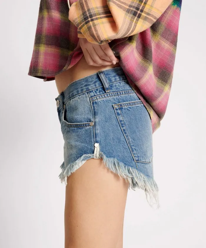 One Teaspoon Denim Shorts Women Pacifica Dukes Low Waist Denim Short