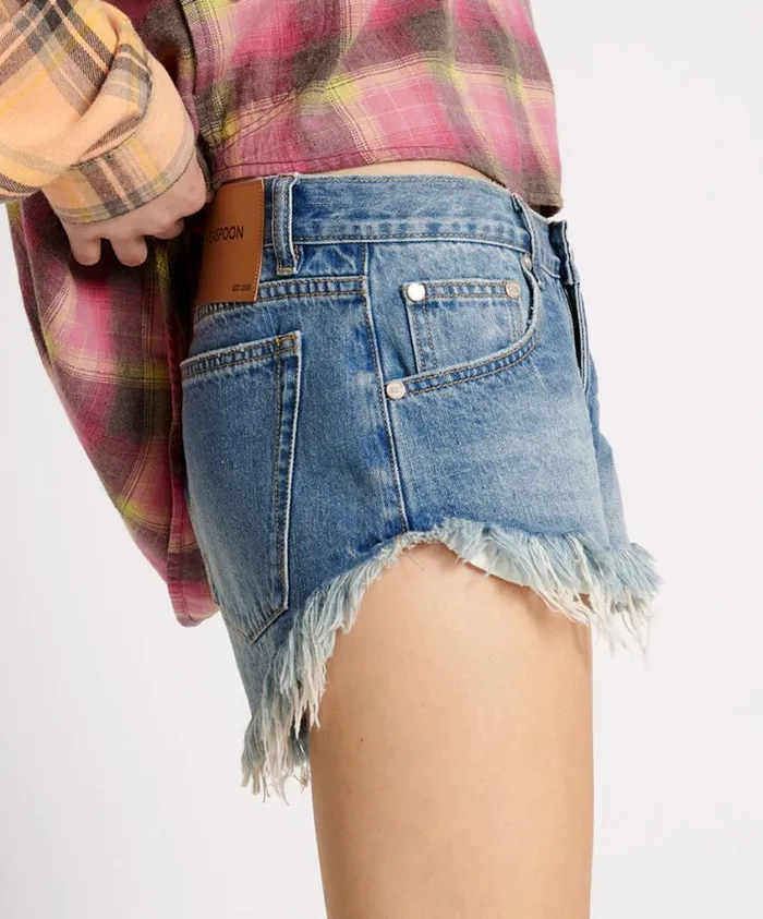 One Teaspoon Denim Shorts Women Pacifica Dukes Low Waist Denim Short