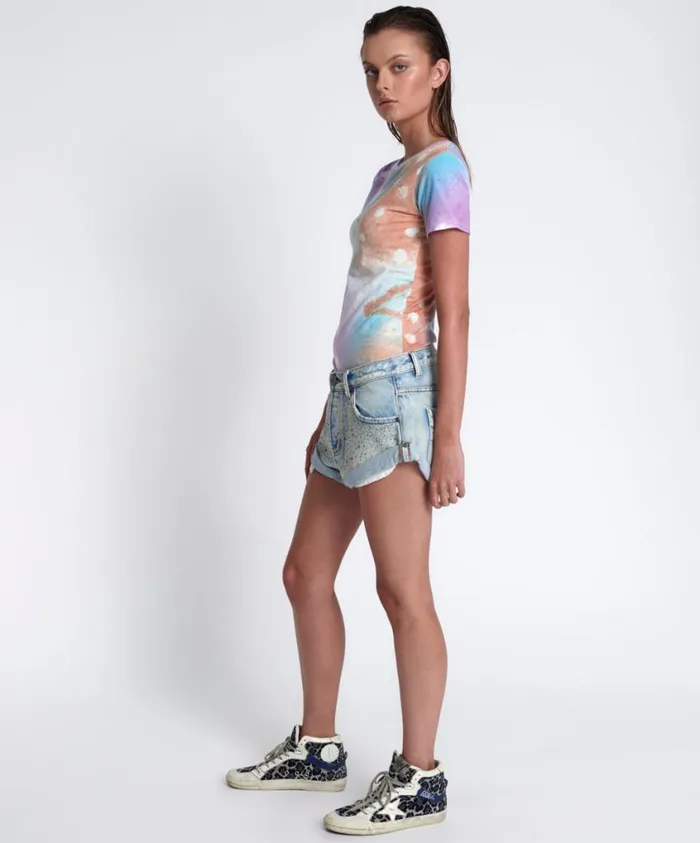 One Teaspoon Denim Shorts Women Stoned Cowboy Low Waist Bandit Denim Short