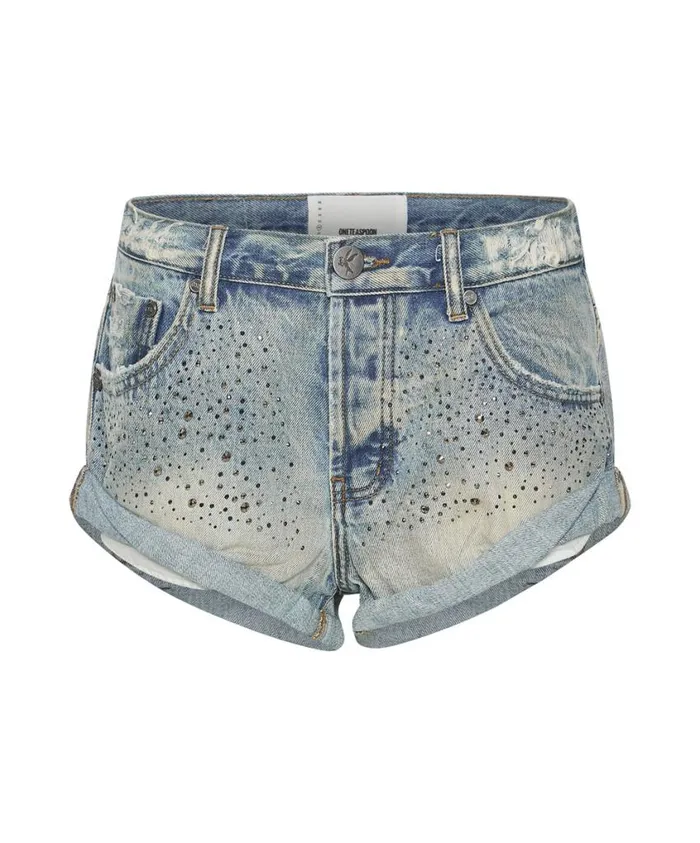 One Teaspoon Denim Shorts Women Stoned Cowboy Low Waist Bandit Denim Short