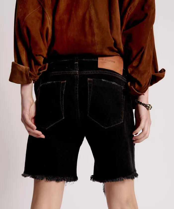 One Teaspoon Denim Shorts Women Worn Black Stevies Long Length Boyfriend Short