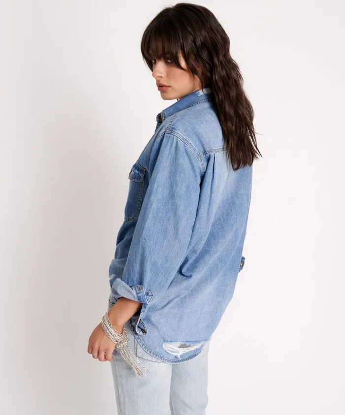 One Teaspoon Denim Tops Women Pacifica Classic Everyday Denim Shirt