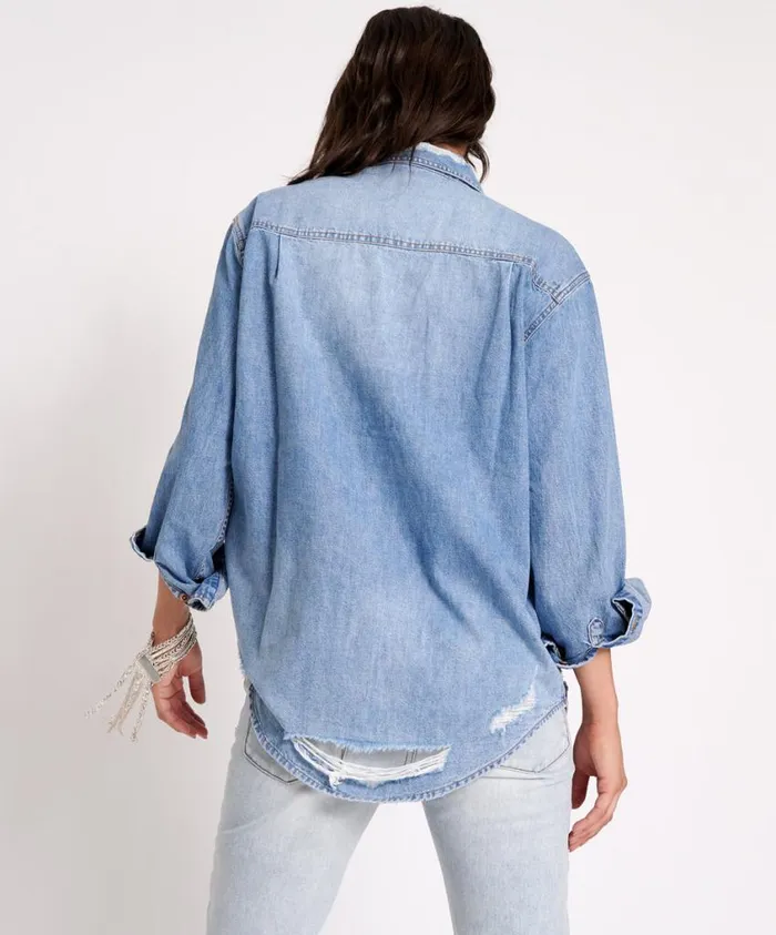 One Teaspoon Denim Tops Women Pacifica Classic Everyday Denim Shirt
